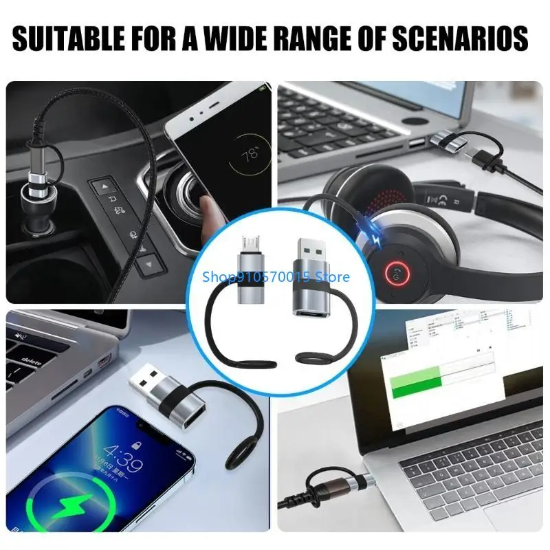 B95C Portable USB3.0 A/USB 5Pin Male to Type C Female Adapter Quick Charging Converter Support 480Mbps Data Transmission