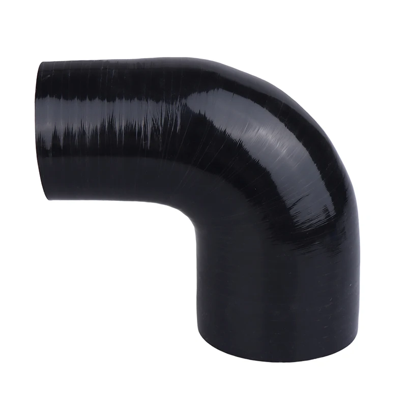 1Pcs Silicone 2.5 to 2 Inch ID (63mm to 51mm) 90 Degree Elbow Joiner Bend Tube Reducer - Black