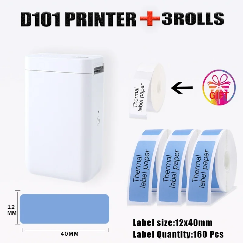 Questionand-Imprimante d'étiquettes thermiques Niimbot D101, écologique, mini conception, vous apporter plus de commodité pour transporter partout