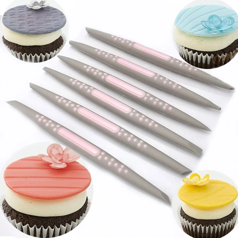 Fondant Kuchen Zucker Weiche Spitze Shaper Modellierung Werkzeug Kuchen Cupcake Dekorieren Blume Modellierung Handwerk Ton Werkzeuge 6 Teile/satz