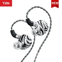 TRN White Tiger Hybrid Dual Dynamic Driver Planar Diaphragm Earphones with High-Quality Silver-Plated Cable 3.5MM\\4.4MM Plug