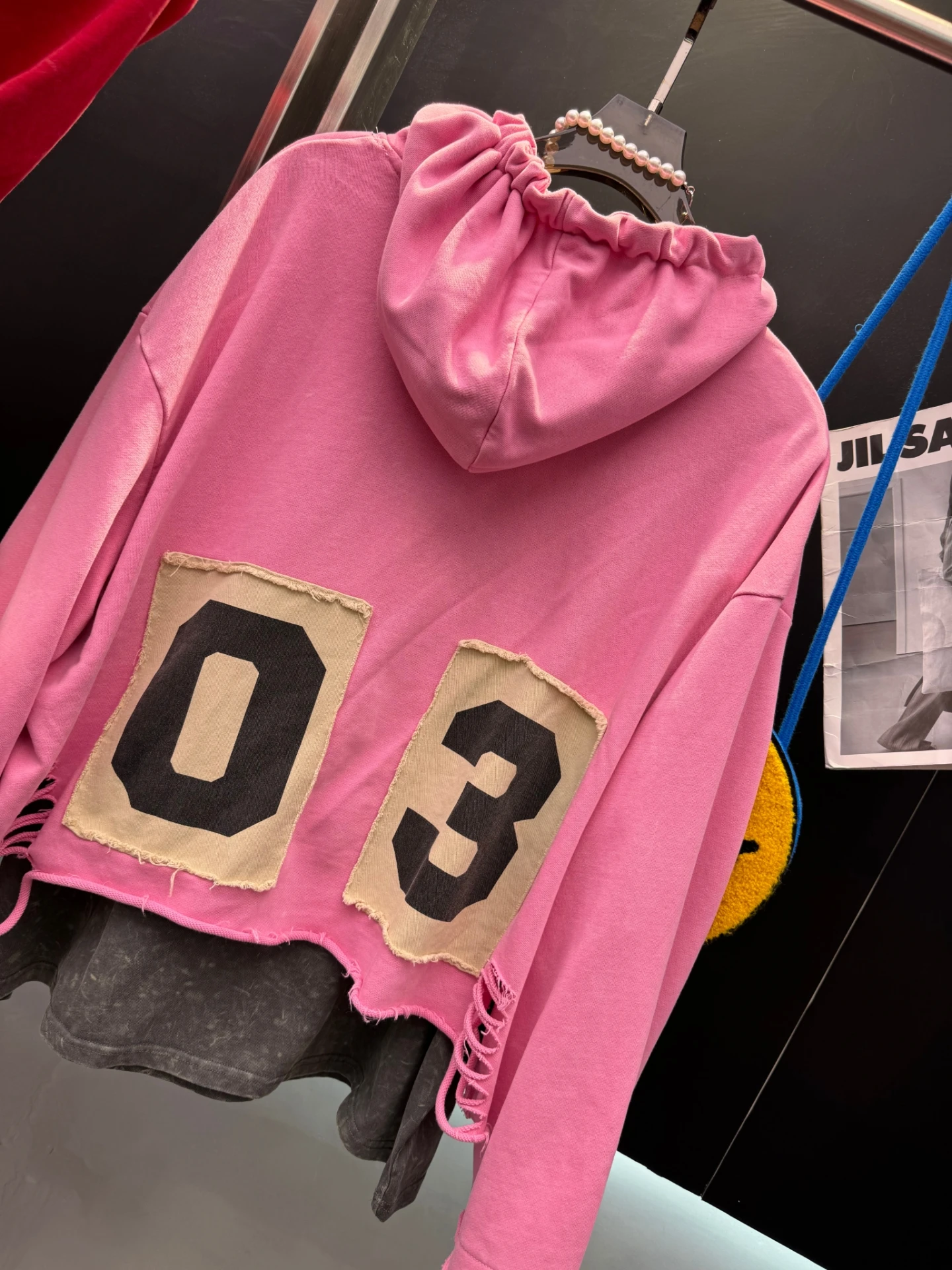 European Style Fake Two-Piece Loose Hooded Sweatshirt for Women 2025 Autumn New Heavy Embroidery Cartoon Dog Anime Hoodie