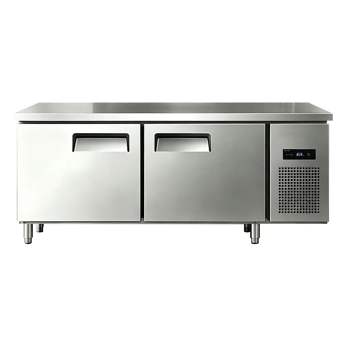 Commercial baking tray cabinet, air-cooled console, pizza tray cabinet, stainless steel four doors, dual temperature freezing
