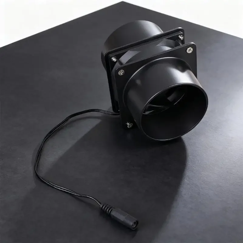 8cm Duct Fan Powerful Inline Extractor Fan 12V 0.4A Duct Blower Indoor Air Exhaust Fan with Speed Control For Work 37JD