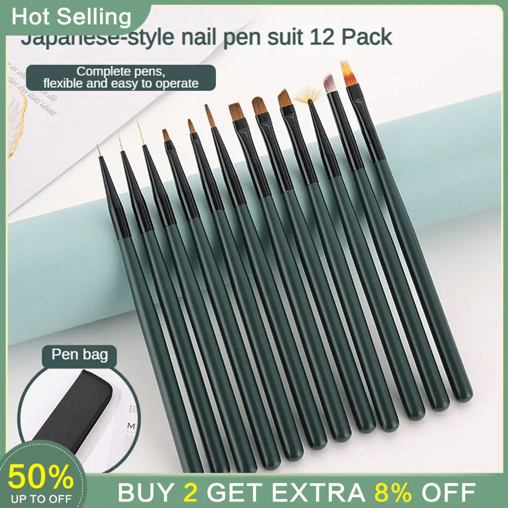 Suitable For Beginners Top Quality Comfortable Grip Green Nail Brush Set Jade Green Gel Therapy Professional Nail Tools Lasting