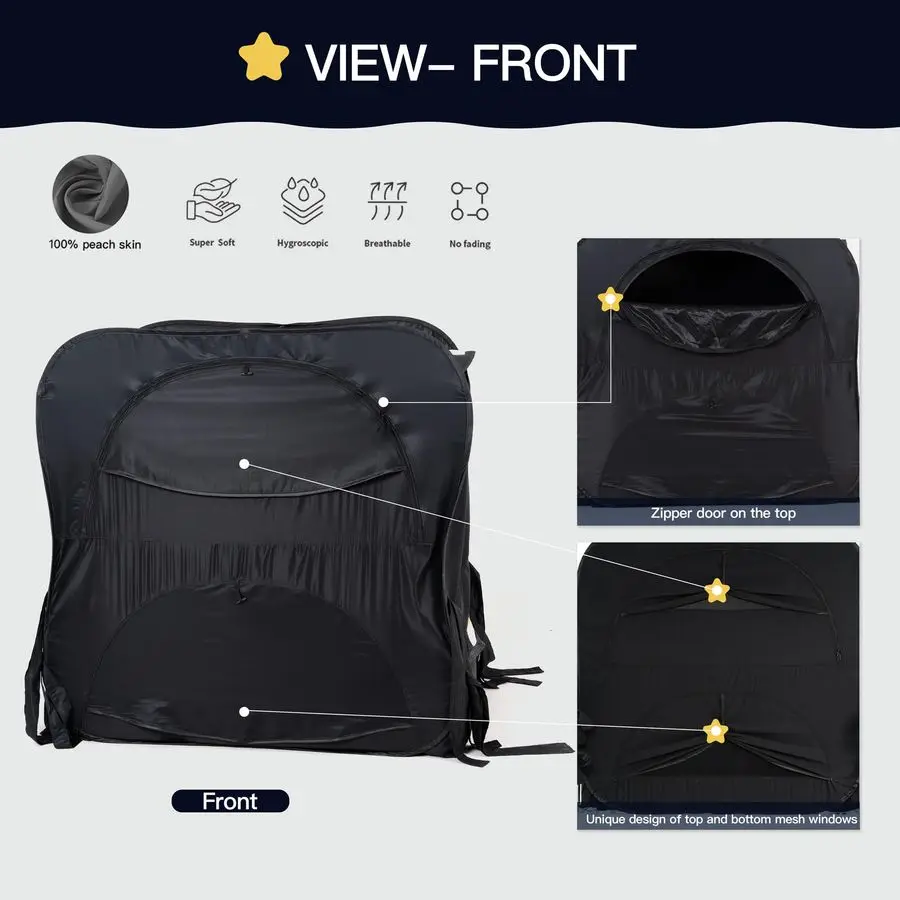 غطاء خيمة سرير منبثق لخصوصية الطفل للأطفال الصغار، كتل 80 ضوء مع شاشة وتصميم حقيبة مروحة بسحاب #5