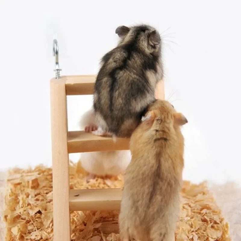 Hamster Ladder Natural Wooden Hamster Climbing Toy Small Pet Toys for Hamster Squirrel Guinea Pig Rat Small Animals Accessories