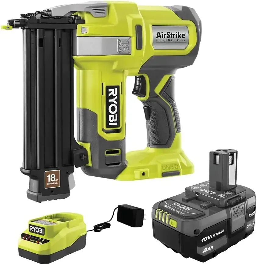 

RYOBI ONE+ 18V 18-Gauge Cordless AirStrike Brad Nailer P321 with Battery and Charger (Bulk Packaged), P321Kit