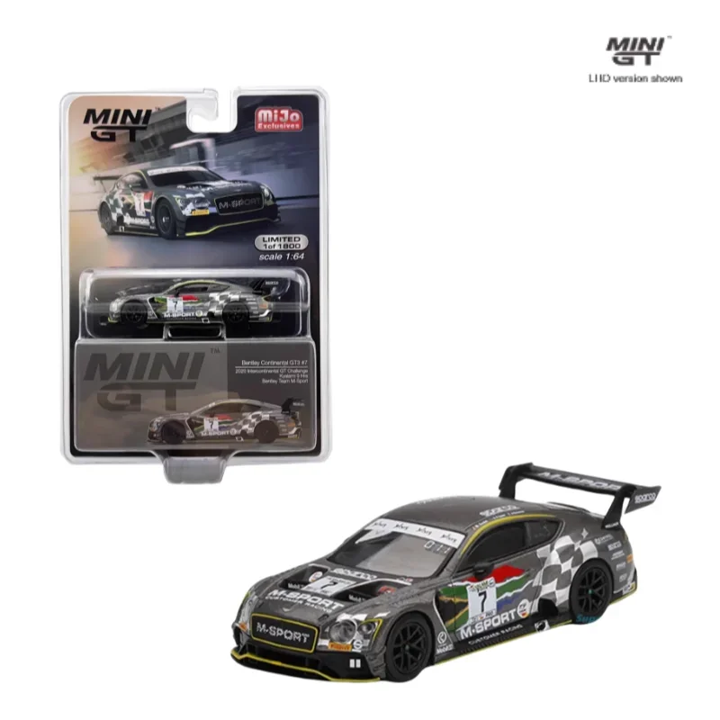 1:64 Bentley Continental GT3 No. 7 2020 alloy static model, children's collection of decorative toys, holiday gifts for children