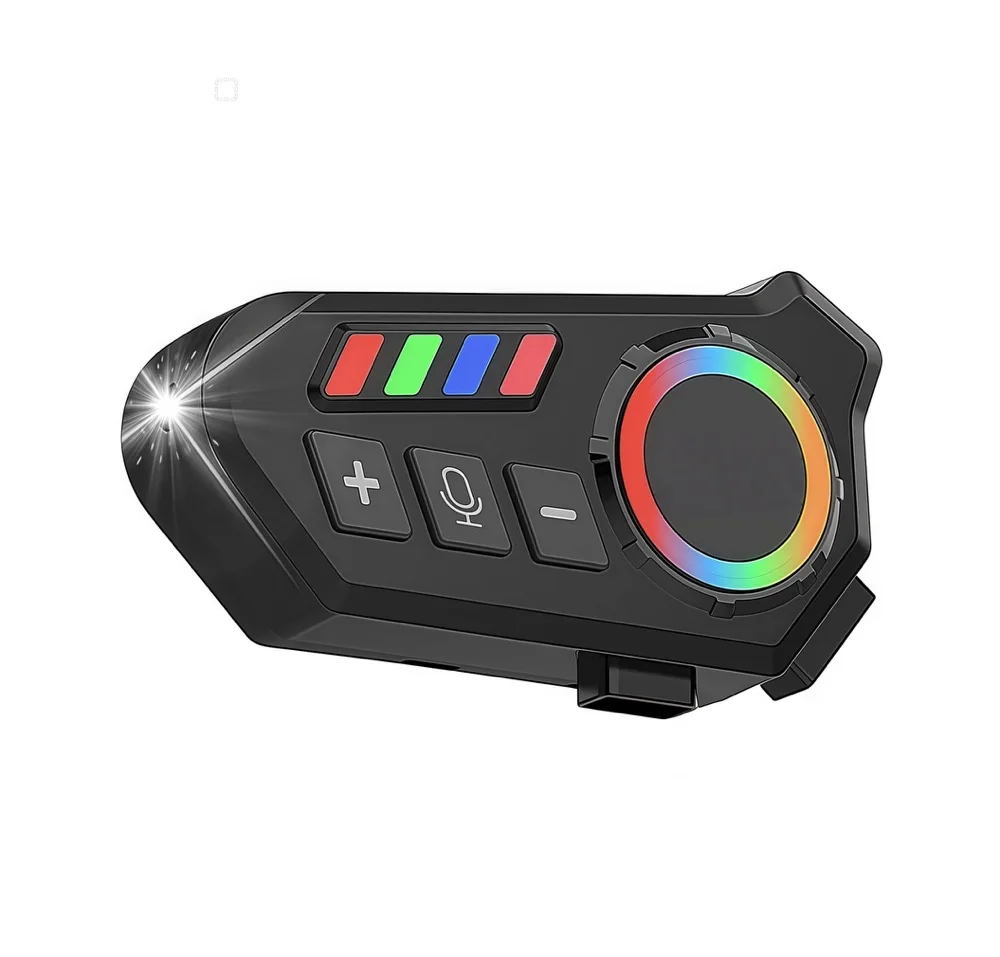 

K06 Bluetooth-гарнитура для мотоциклетного шлема с шумоподавлением CVC, 800 мАч, временем воспроизведения 40 часов, звуком HIFI, режим светодиодного освещения и фонарика