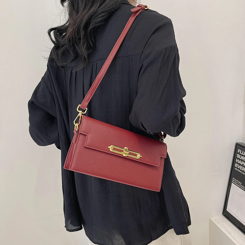 Square Bags for Youth Women Trend 2024 Fashion Luxury Brand Solid Color Purse Ladies Pu Leather Messenger Bag Sac De Luxe Femme