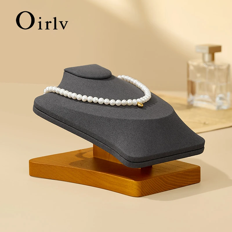 Oirlv Solid Wood Bust Jewelry Organizer Holder Necklace Mannequin Stand Pendant Display Rack Jewelry Window Display Props
