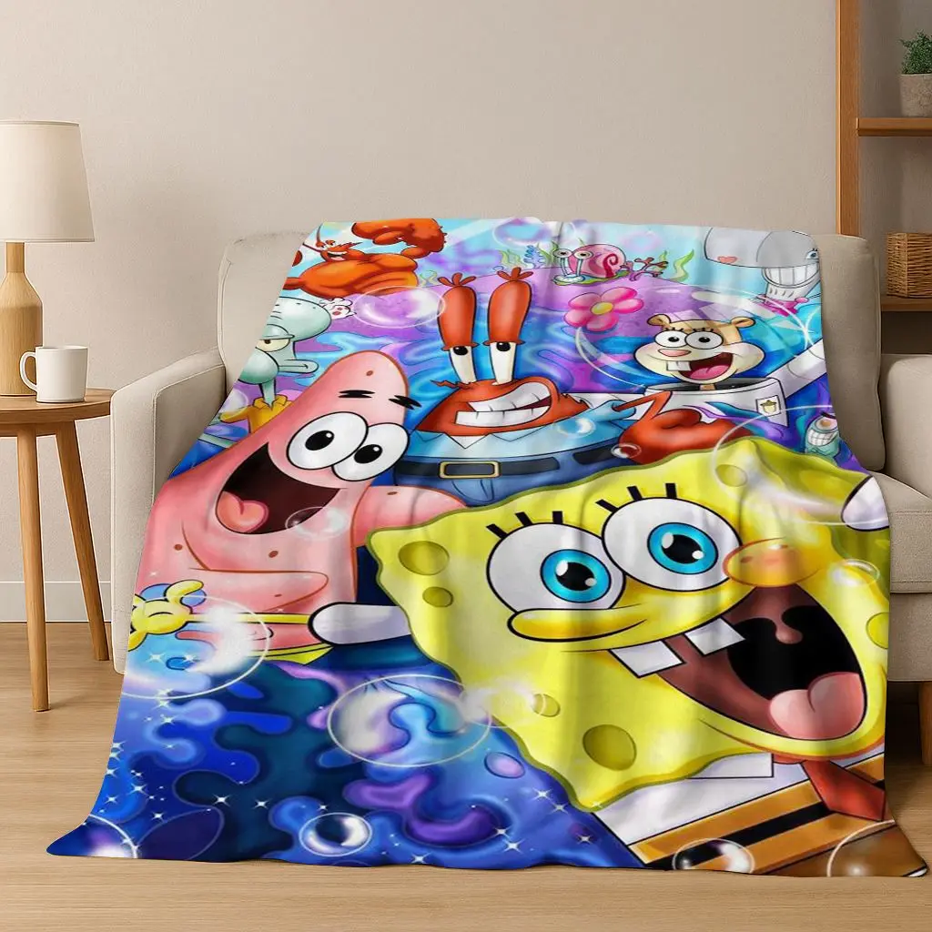 الكرتون S-سبونجبوب سكوير باتريك ستار الفانيلا بطانية لينة رمي بطانية للسرير غرفة نوم غرفة المعيشة السفر نزهة هدية #3