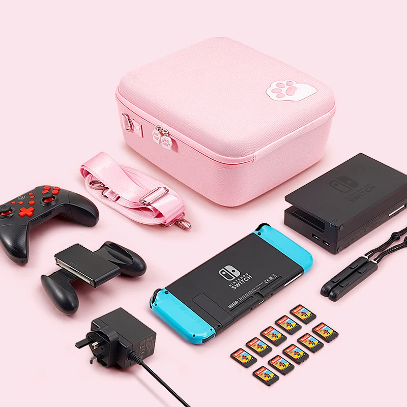 

Cat Claw Storage Bag Travel Portable Carrying Case for Nintend Switch Switch OLED Lite Console Accessories Protective Hard Shell