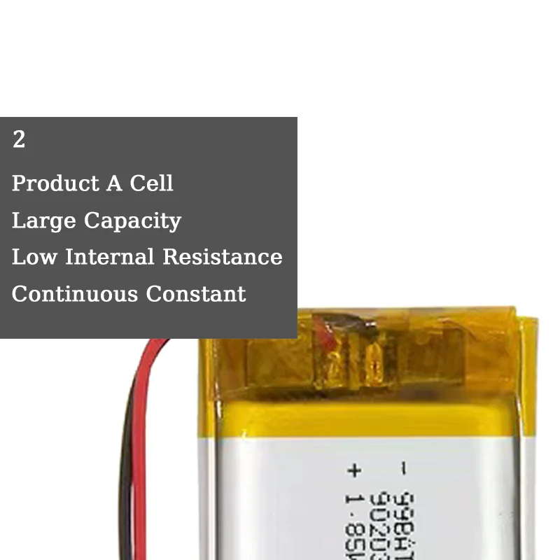 Polymer 902030 3.7V 500mAh Lithium Ion Rechargeable Battery for LED Lights Bluetooth Speakers MP3 MP4 MP5 Selfie Stick