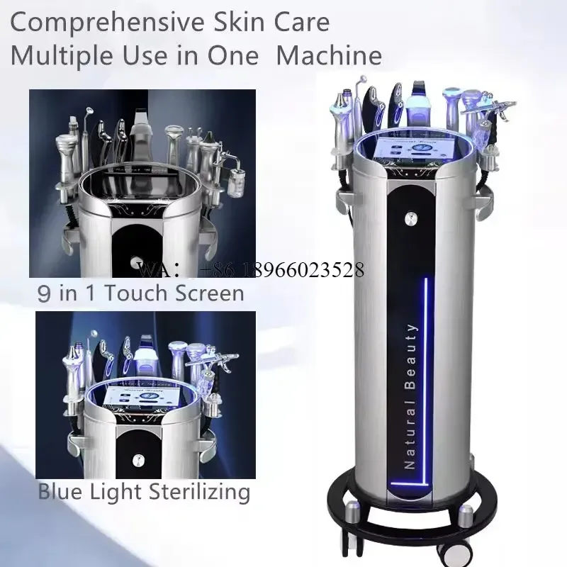 WMWMNU 10 in 1 Multifunction Facial Care Beauty Face Tools Second Generation Silver Brown Aqua Care Dermabrasion