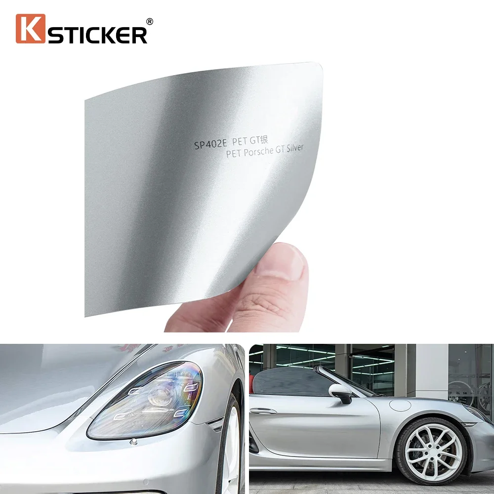 Ksticker Car Wrapping Film Stickers PET GT Silver Auto Body Self Adhesive Cover Vehicle Durable Motorcycle Modify Accessories