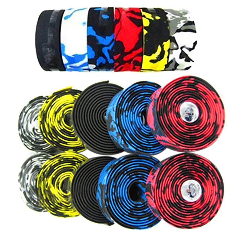 2 Pcs EVA Bicycle Handlebar Tape Cycling Mountain Bike Handle Belt Reflective Wrap Road Bike Belt With Bar Plugs