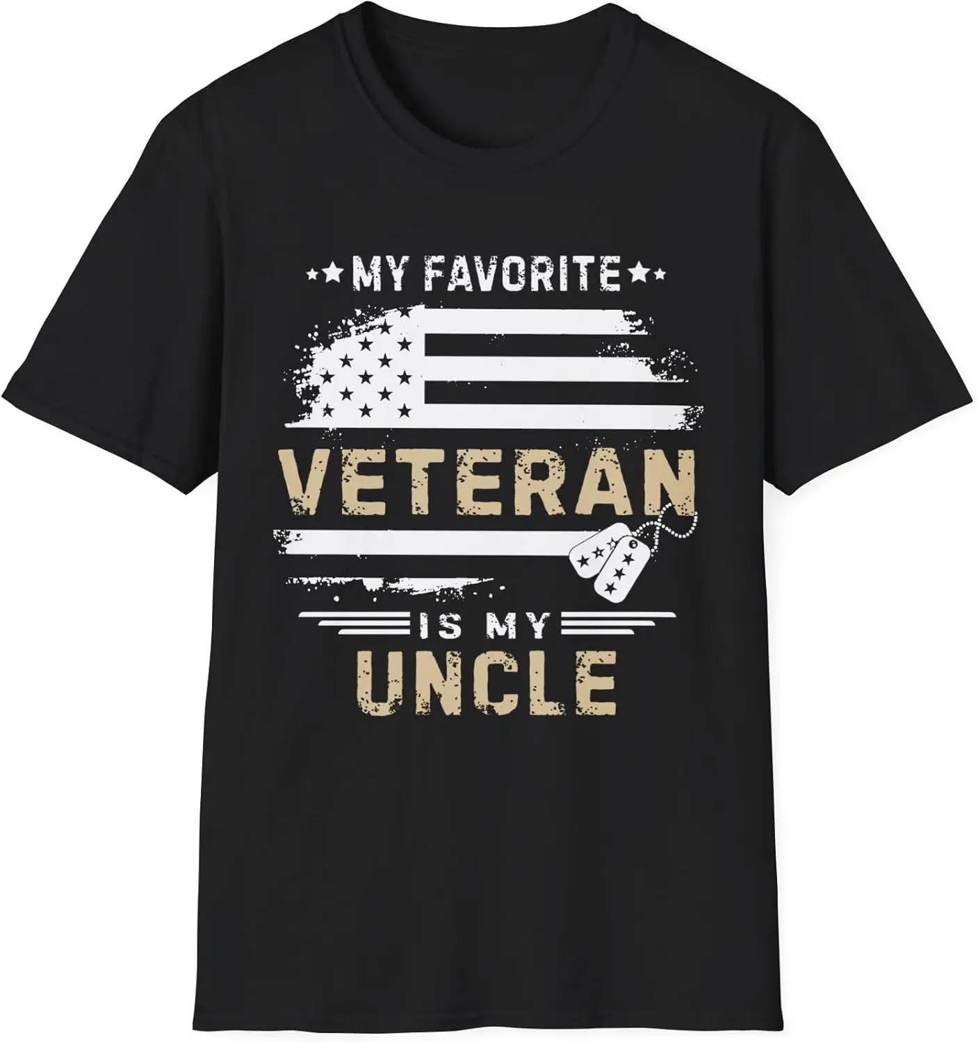 My Favorite Veteran is My Uncle USA Flag Veterans Day T-Shirt Gift for Veteran Uncle