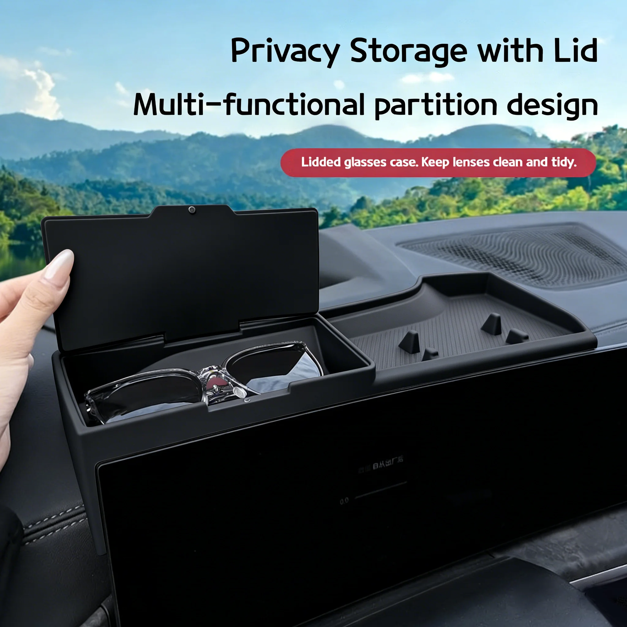 For BMW X5 X6 X7 G05 G06 G07 2023-2026 Car Silicone box behind the central control screen For storing and decorating items