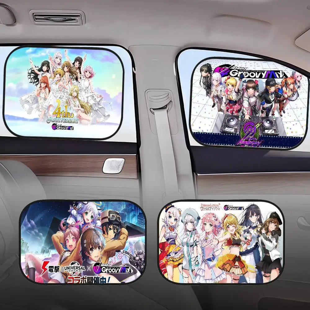 D4DJ رائع مزيج الجانب نافذة الشمسيات سيارة فيلم الجانب نافذة الشمسيات الزجاج الأمامي السيارات نافذة ظلة غطاء للأطفال الطفل #1