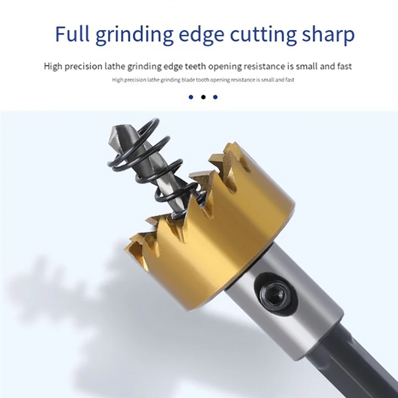 Набор из 5 предметов из высокоскоростной стали для сверления отверстий диаметром 16–30 мм, подходит для металла, меди, нержавеющей стали и железной пластины Dur