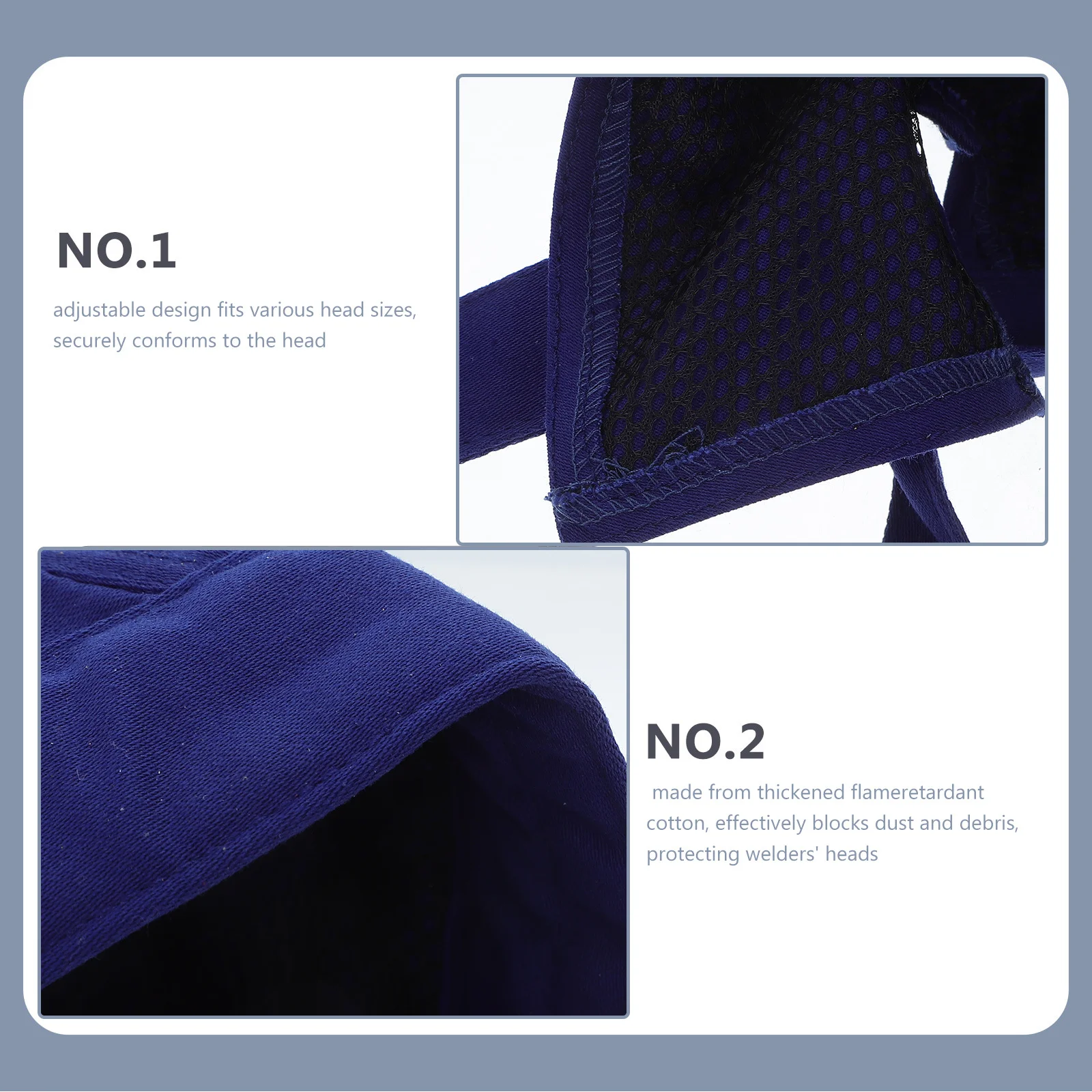 قبعة لحام من القطن الأزرق، قبعة واقية سميكة مقاومة للهب وقابلة للتعديل ومضادة للغبار لأعمال بناء اللحام #4