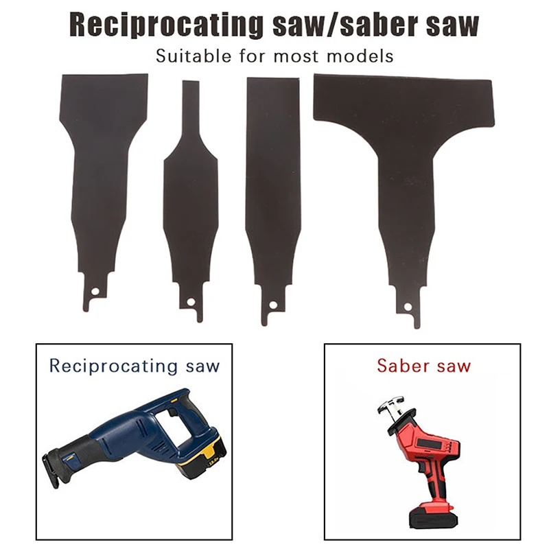 

4PCS Reciprocating Saw Saber Saw Blade Electric Reciprocating Saw Blade Rust Removal Wall Cement Floor Cleaning Wall Scraper