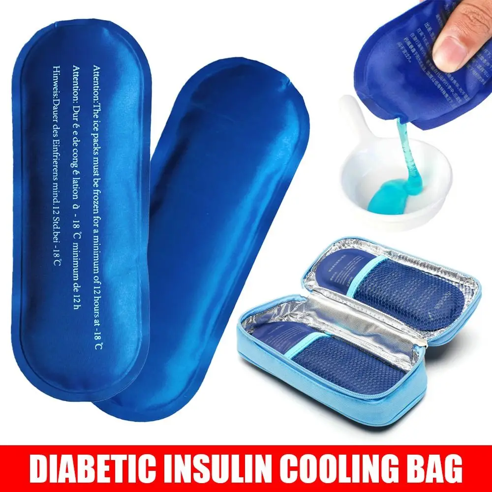 90g Reusable Insulin Cooling Bag Gel Ice Pack Pill Protector Medicla Cooler Travel Case Diabetic Pocket Thermal Insulated Bag