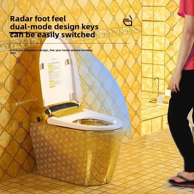 

B73 Creative Golden Smart Toilet Fully Automatic Household Instant No Water Pressure Limit