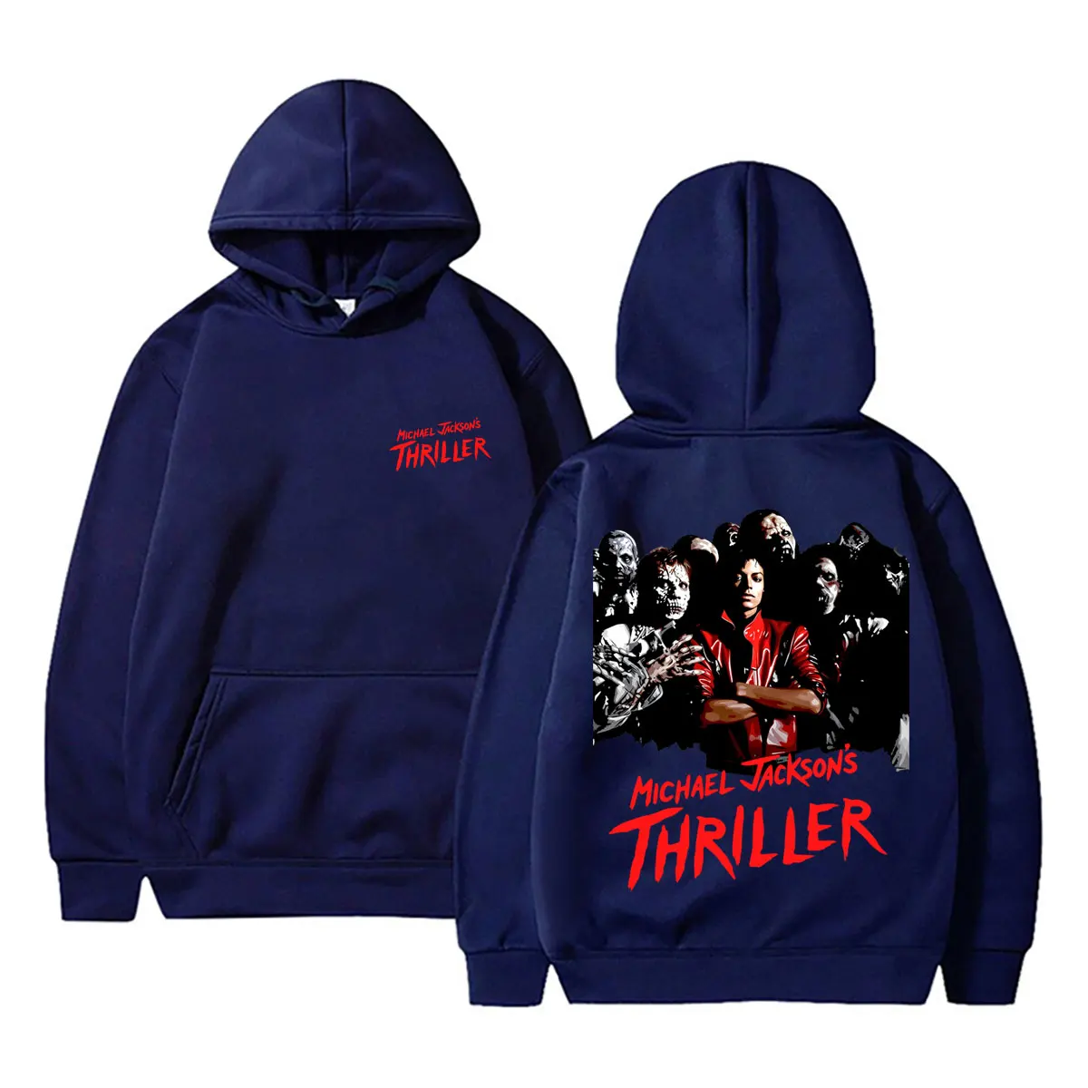 2026 neuer klassischer Vintage Michael Jackson Thriller Hoodie für Männer und Frauen, Retro Gothic Rock Horror Sweatshirts, Herren Punk Streetwear – Detail 12