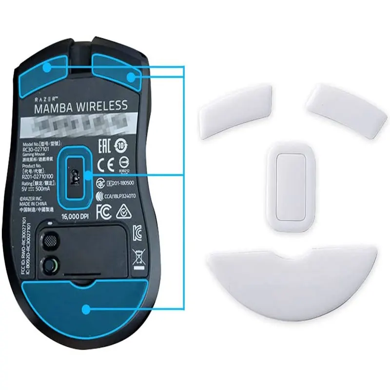 1Set White Mouse Feet Sticker For Logitech G302 G303 G304 G305 G402 G405 GPRO G502 G502X G903 GPW Mouse Skates Feet Pads ﻿