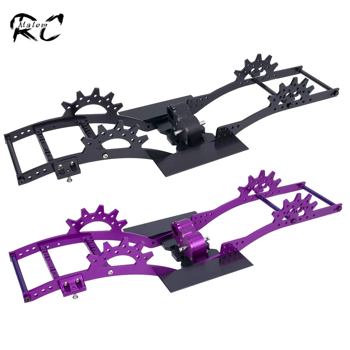 

Aluminum LCG Chassis Kit Frame Rails with Gearbox Double Servo Mount for 1/10 RC Rigs Crawler Capra SCX10 II VS4-10 Upgrade