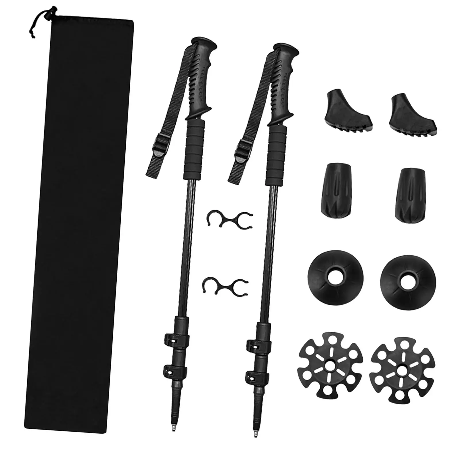 2 Pieces Hiking Trekking Poles Telescopic Stick for Walkers Outdoor