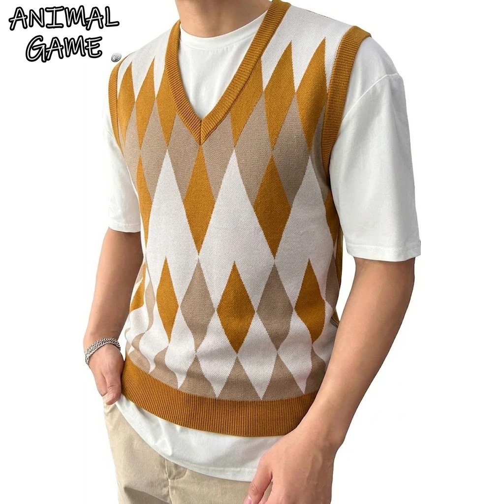 Mens V-Neck Sleeveless Sweater Vest Knit Vest for Men Classic Pullover Lightweight Loose Fit Business Casual Formal Vest Top