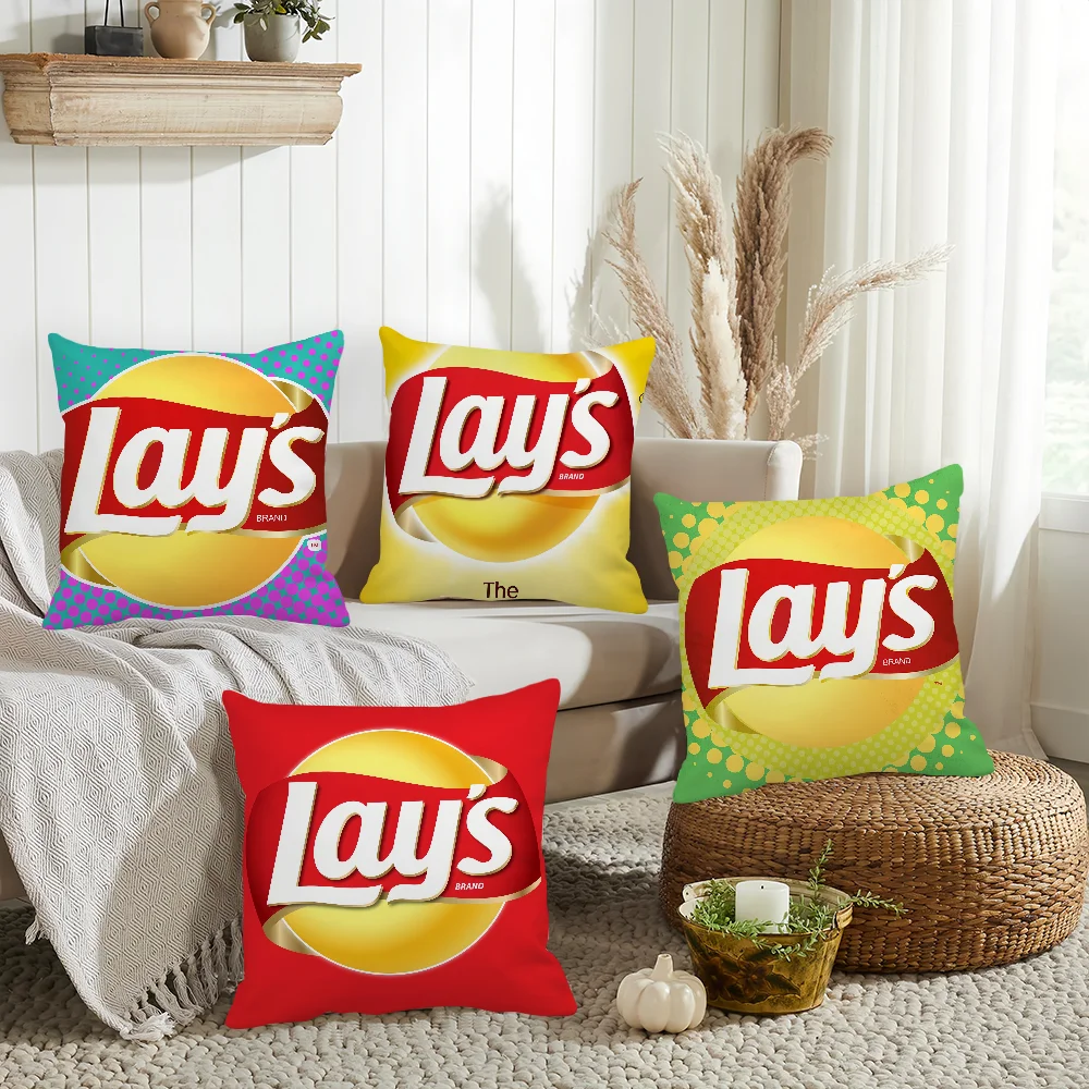 

Fashion Good Chips L-Lay's Pillow Case Home Decoration Cushion Cover Suitable For Bedroom Car Office Sofa