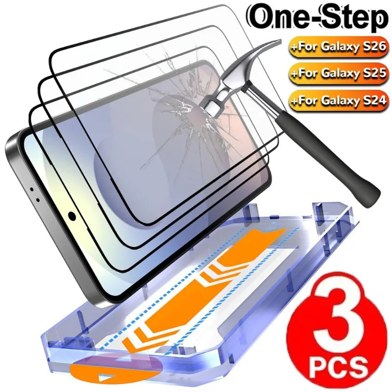 

1/2/3PCS Easy Install Glass Films for For Samsung Galaxy S26 S25 S24 Plus Ultra S26U S25U S24U Tempered Glass Screen Protectors