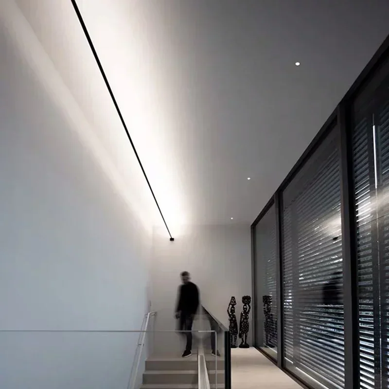 Moderne LED-Streifen schwarz und weiß Linie Wand leuchten, Skyline Wand leuchten, Wohnzimmer Hintergrund Badezimmer Leuchten, nach Hause