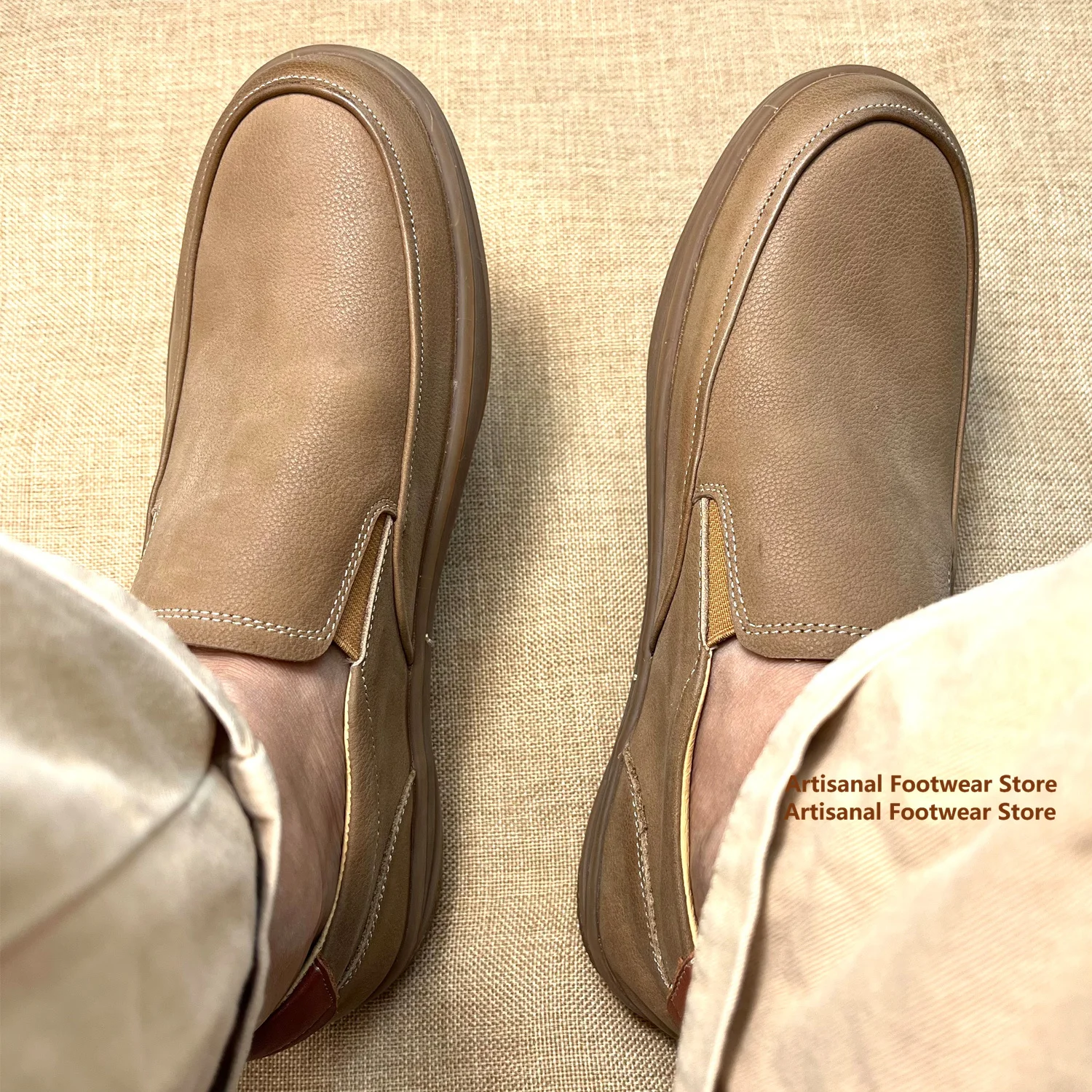 

Retro Cowhide Loafers Slip On Men's Shoes Genuine Leather Casual Leather Shoes Driving Shoes Soft Leather Soft Sole Men's Shoes