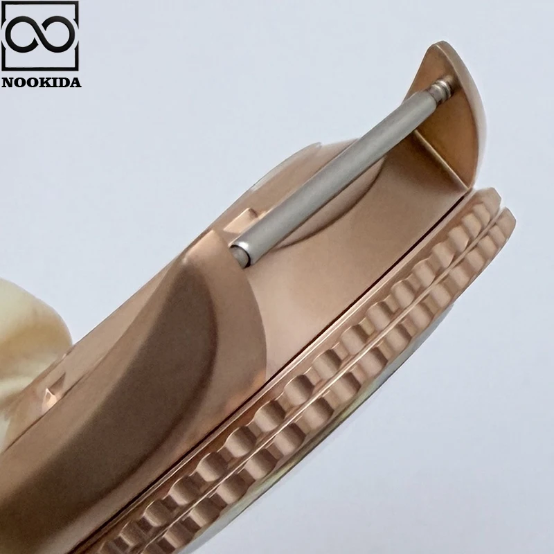 NOOKIDA 41.5mm PVD RoseGold Brushed Watch Case Mineral Glass Bezel 3.8 o'clock Crown Fit NH35/36/4R Movement Watch Accessories