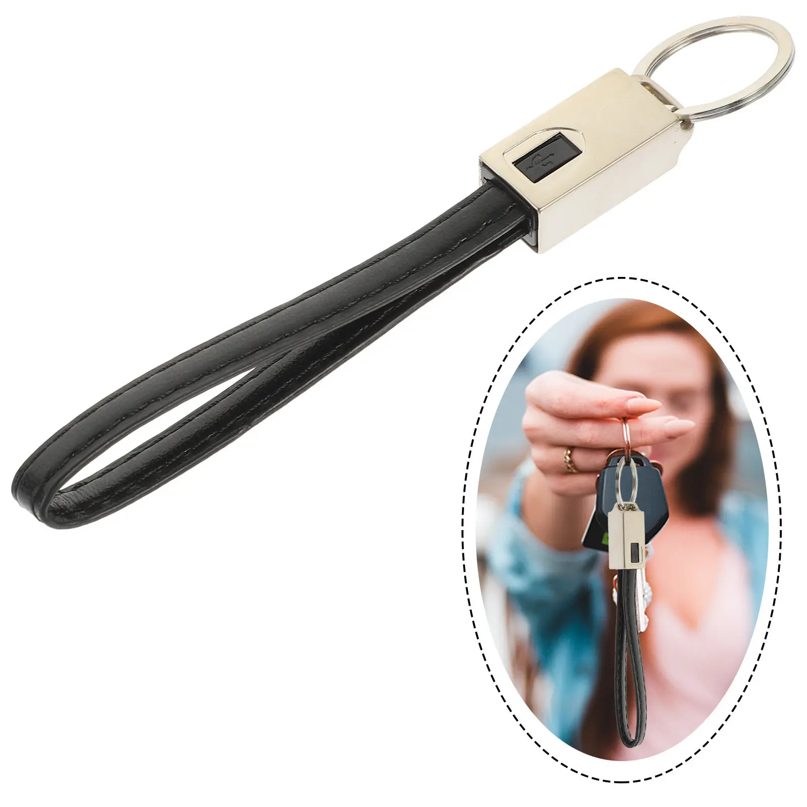 Mobile Phone Charging Cable Keychain Compact Lightweight Type-C USB Data Cable Fast Charging Backup Files Transfer