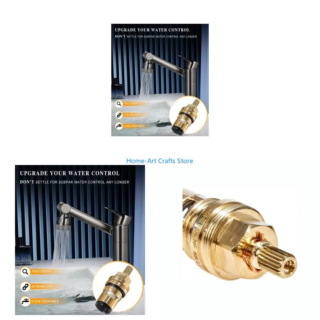 Y3NA Pack Of 2 Ceramic Valves Cartridges Bathroom Kitchen Gate Replacement for Kitchen & Bathroom Faucets 1/4 Turn On Operate