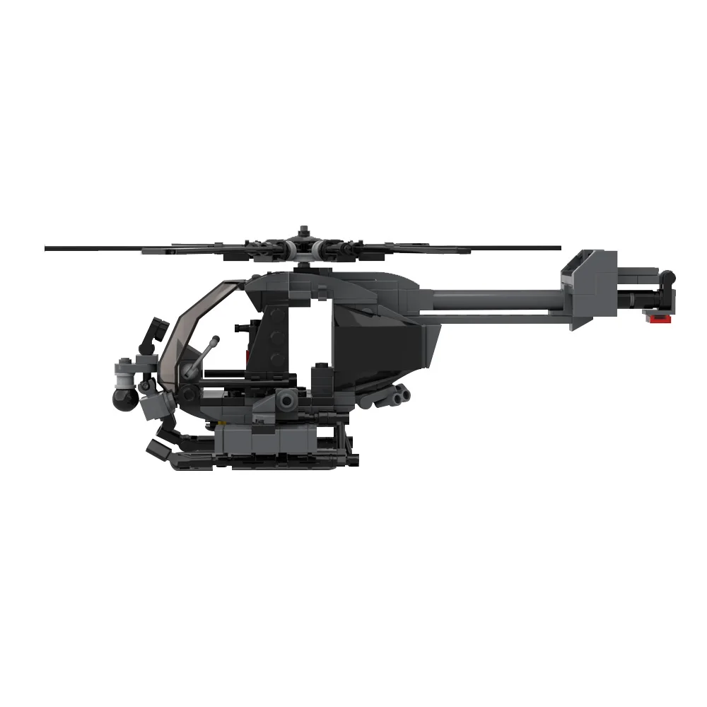 Gobricks MOC AH-7 Notar helikoptery cegły Model wojskowy pistolet klocki montażowe zabawki dla dzieci helikoptery zabawki DIY prezenty