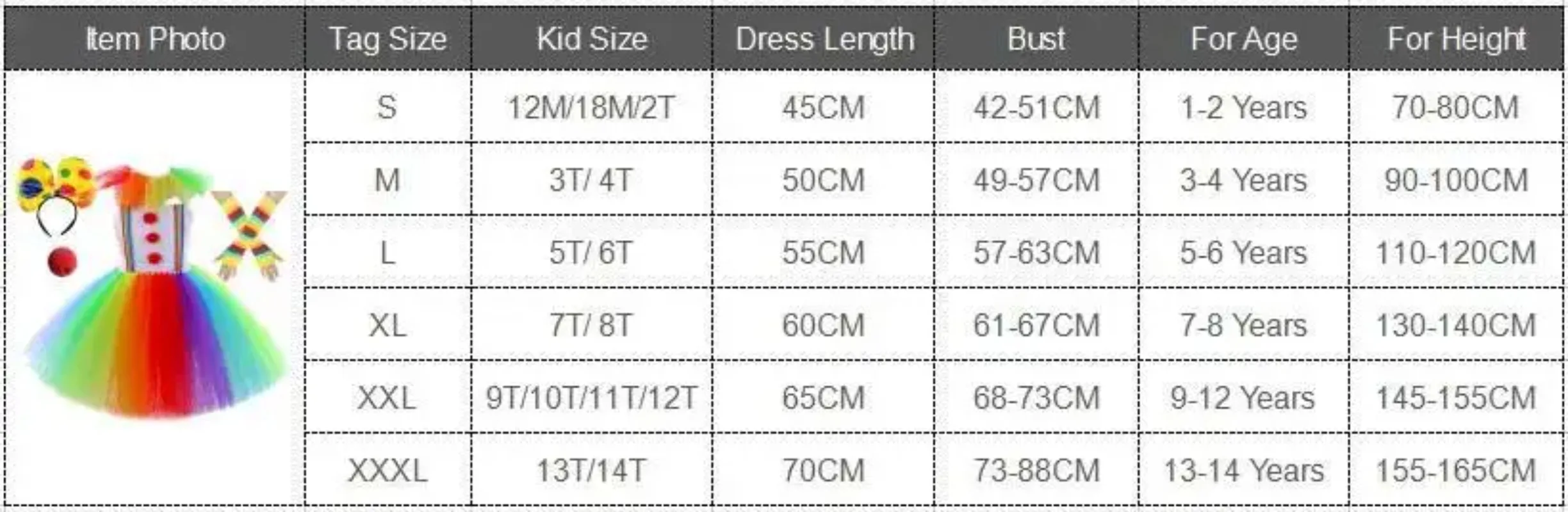 Girls Rainbow Clown Halloween Costume Kids Circus Joker Fancy Dress Carnival Party Performance Tutu Cosplay Outfit