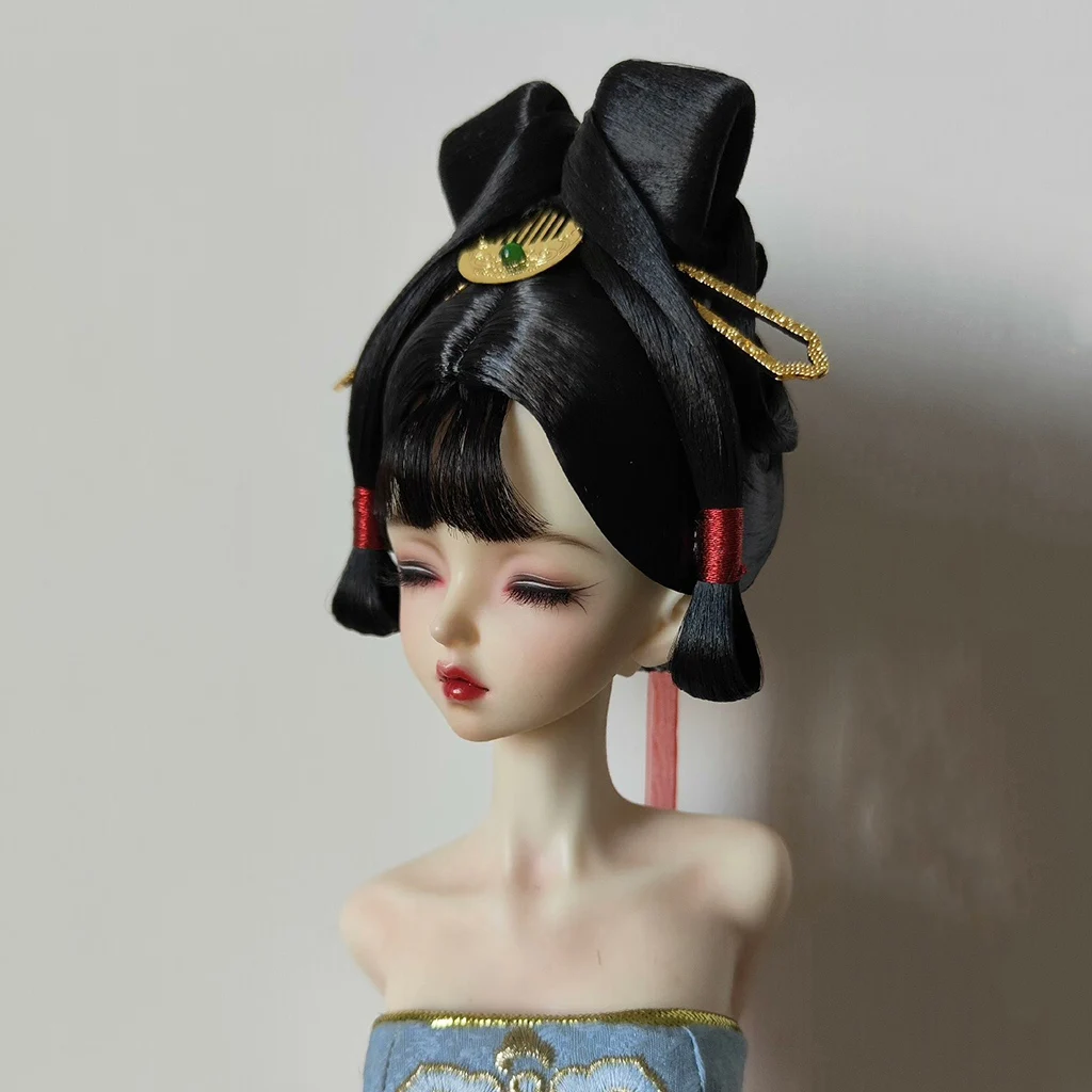 

1/6 1/4 1/3 Scale Ancient Costume BJD Doll Wigs Chinese Hanfu Vintage Hair Fairy Wig For MSD SD13 Girl SSDF Accessories A2035