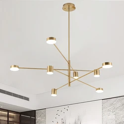 Modern Led Chandelier Lighting Fixture For Living Room Gold Black Art Restaurant Hanging Lamp Bedroom Home Lustres Suspension