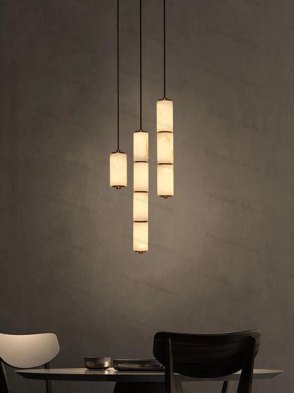 Marble Collection Linear Dimmable LED 2026 Chandelier Alabaster Pendant Light Suspension Luminaire