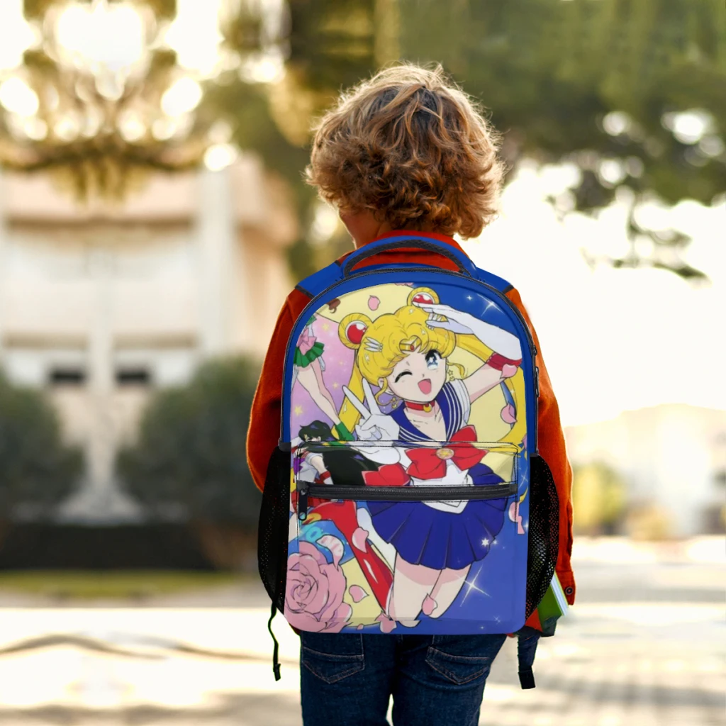 Sac à dos Sailor Moon Anime pour ordinateur portable, sac de voyage, sac de livre, mignon, collège, mode féminine, 17 pouces, nouveau