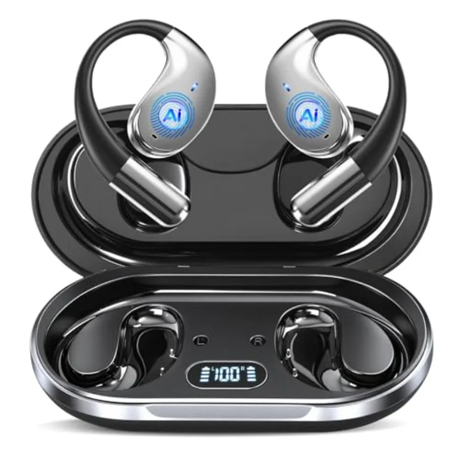 Travel and business real-time AI translation earbuds, silicone, black, 164-language support with 6 modes, 60H battery, Bluetoot