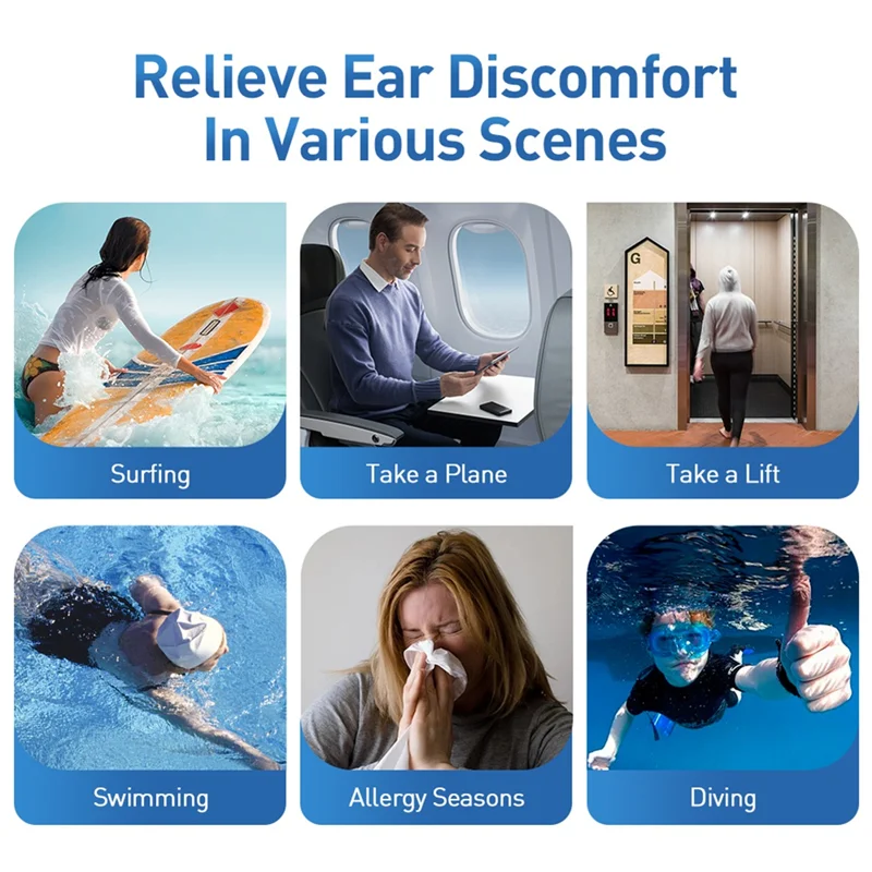 B24B Balancing Eustachian Tube Unclogger Ear Pressure Relief Device Unblocking For Travel,Diving